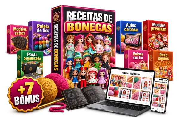Mockup do produto — 452 RECEITAS BONECAS AMIGURUMI